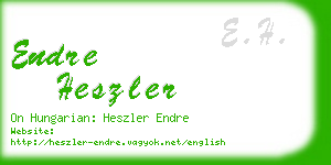 endre heszler business card